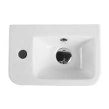 Nueva 375mm Rectangular Ceramic Wall-Hung Basin with Left Tap Hole